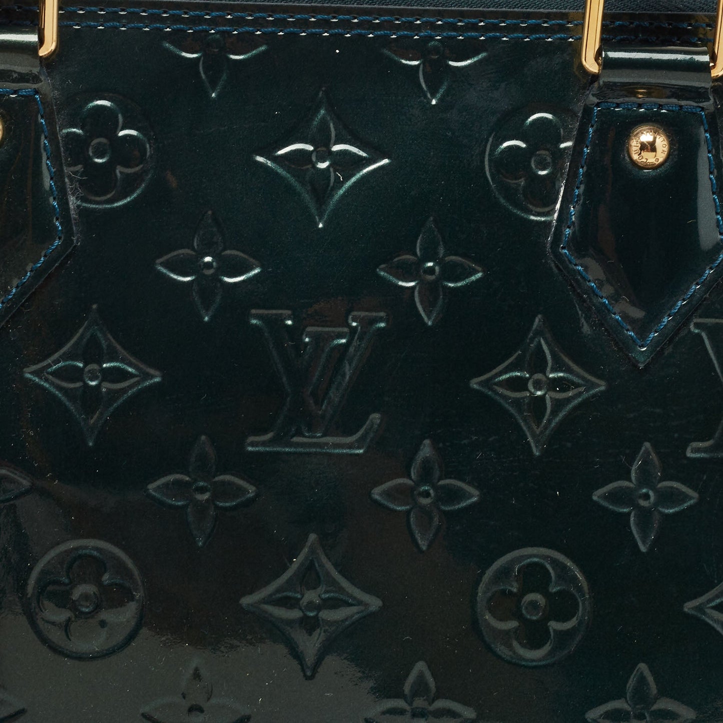 LOUIS VUITTON Bleu Nuit  Monogram Vernis Alma GM Bag