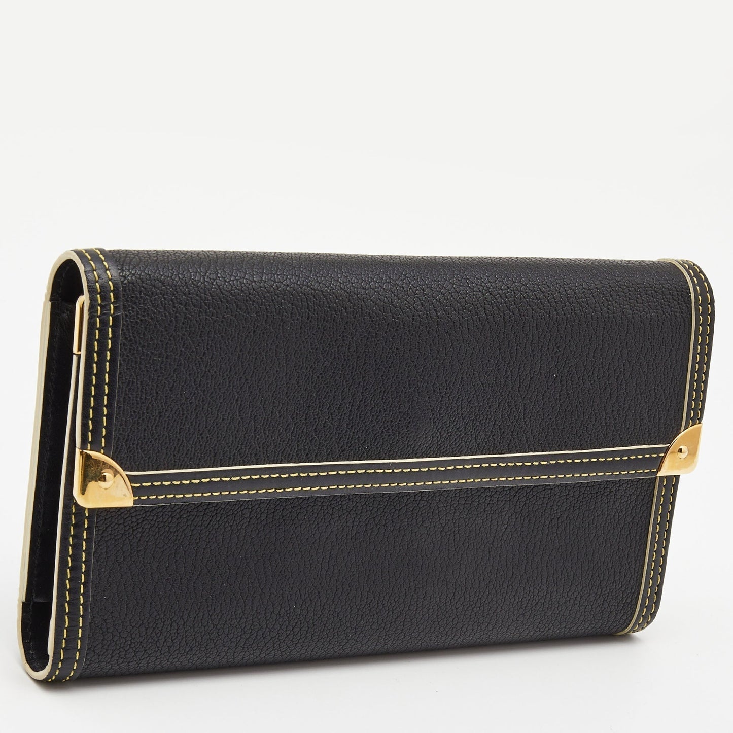 LOUIS VUITTON Black Leather Porte Tresor International Wallet