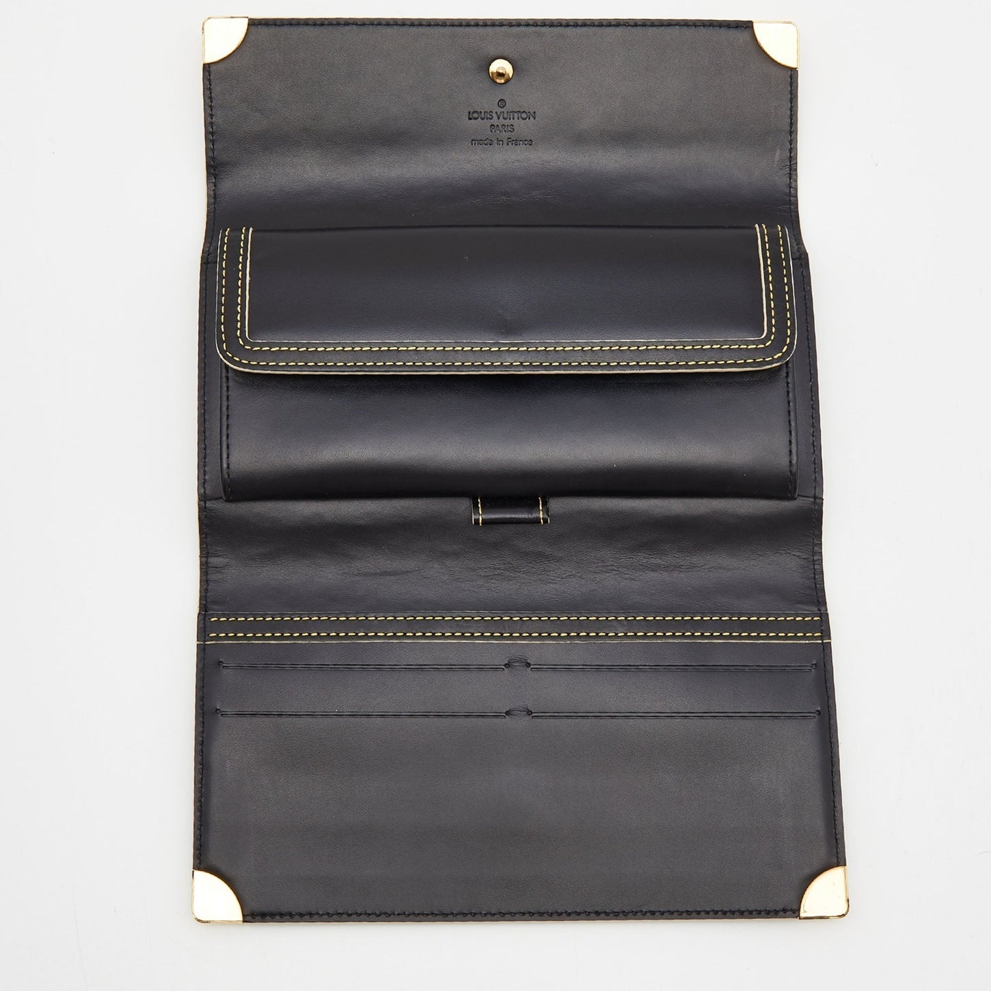 LOUIS VUITTON Black Leather Porte Tresor International Wallet