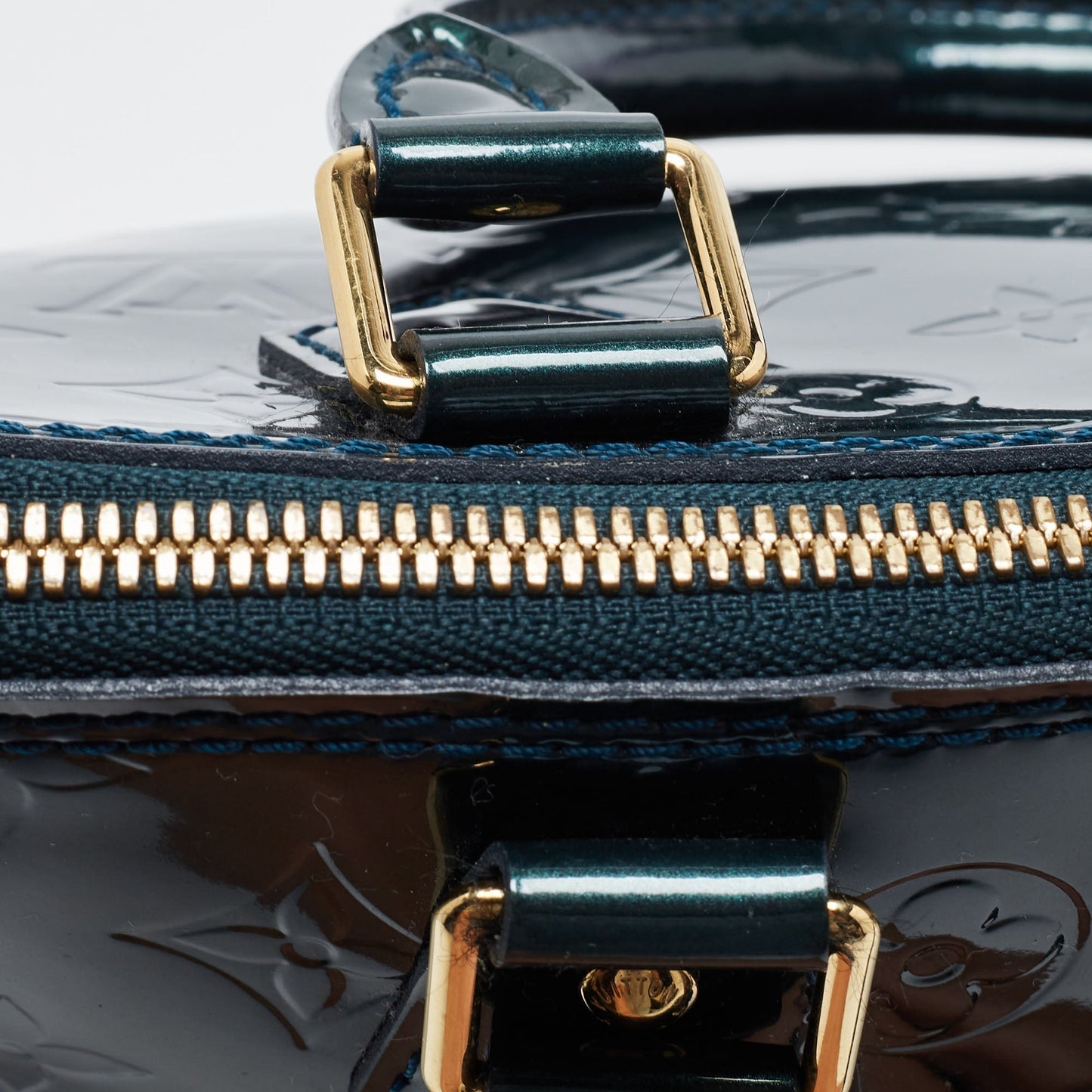 LOUIS VUITTON Blue Nuit Monogram Vernis Alma GM Bag