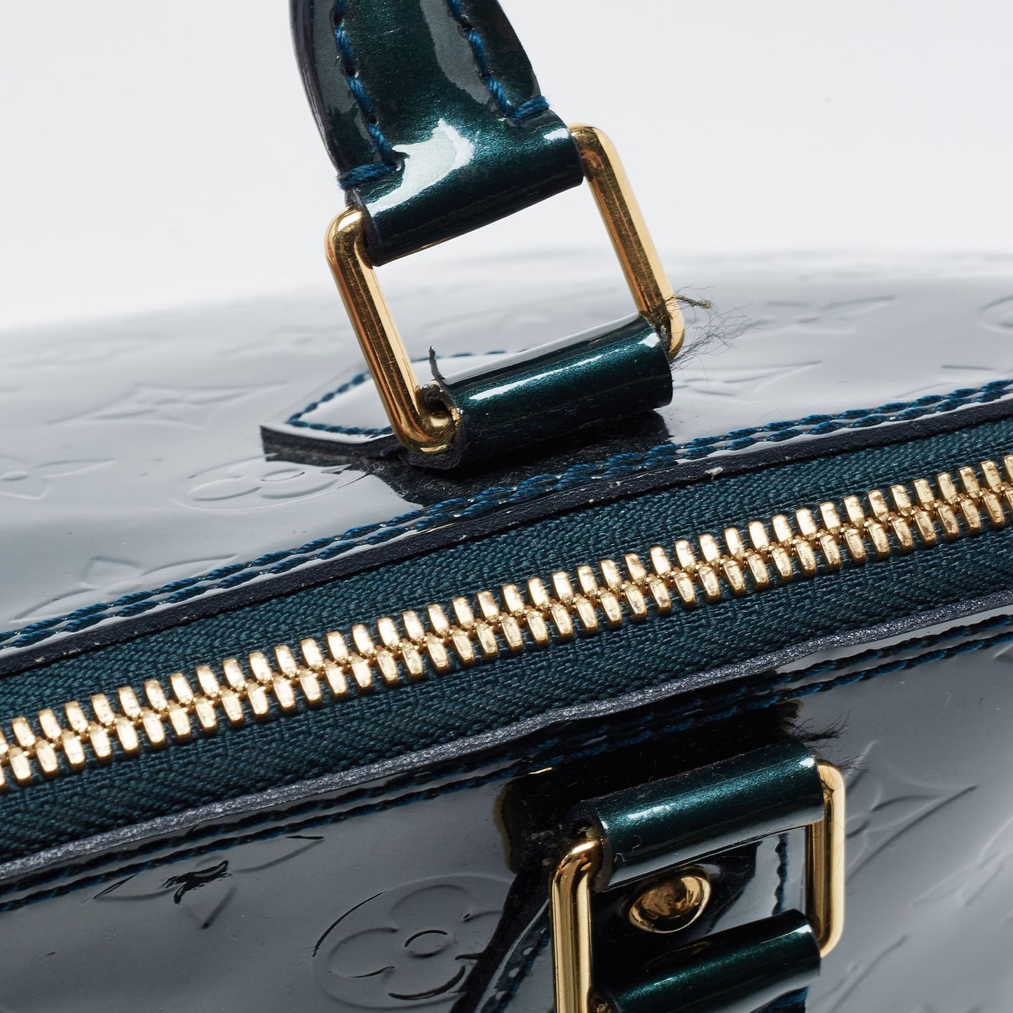 LOUIS VUITTON Blue Nuit Monogram Vernis Alma GM Bag
