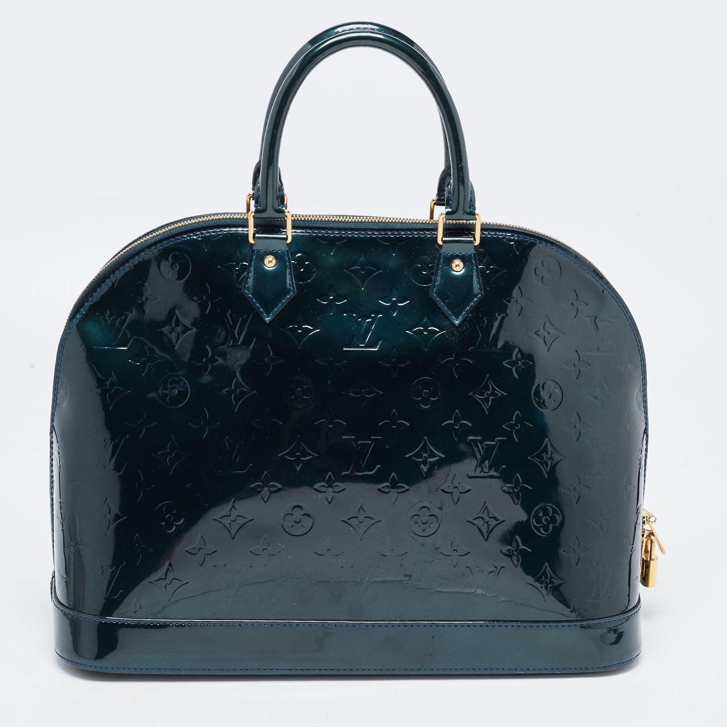 LOUIS VUITTON Blue Nuit Monogram Vernis Alma GM Bag