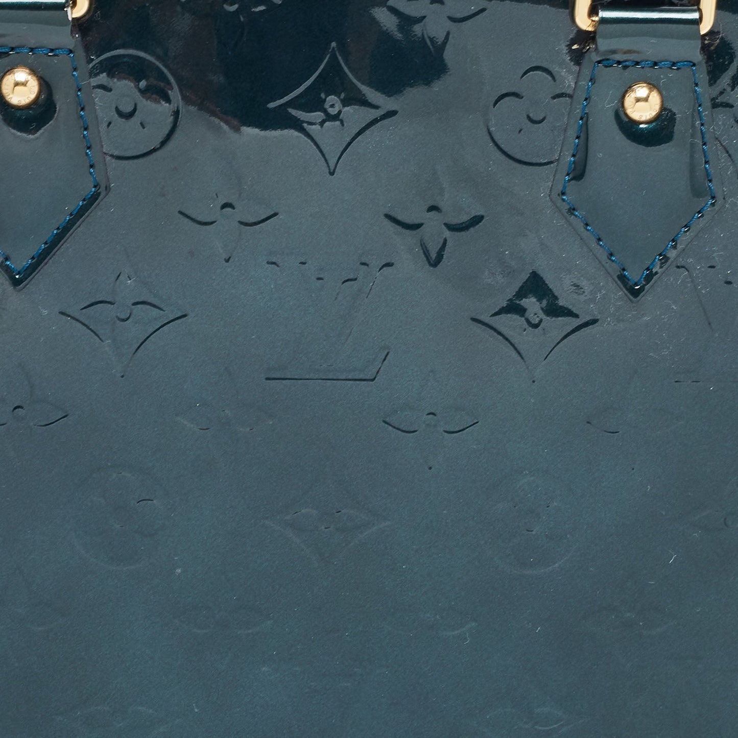 LOUIS VUITTON Blue Nuit Monogram Vernis Alma GM Bag