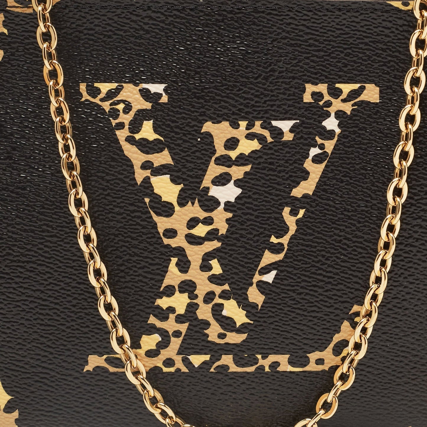 LOUIS VUITTON Black Monogram Giant Canvas Jungle Double Zip Pochette