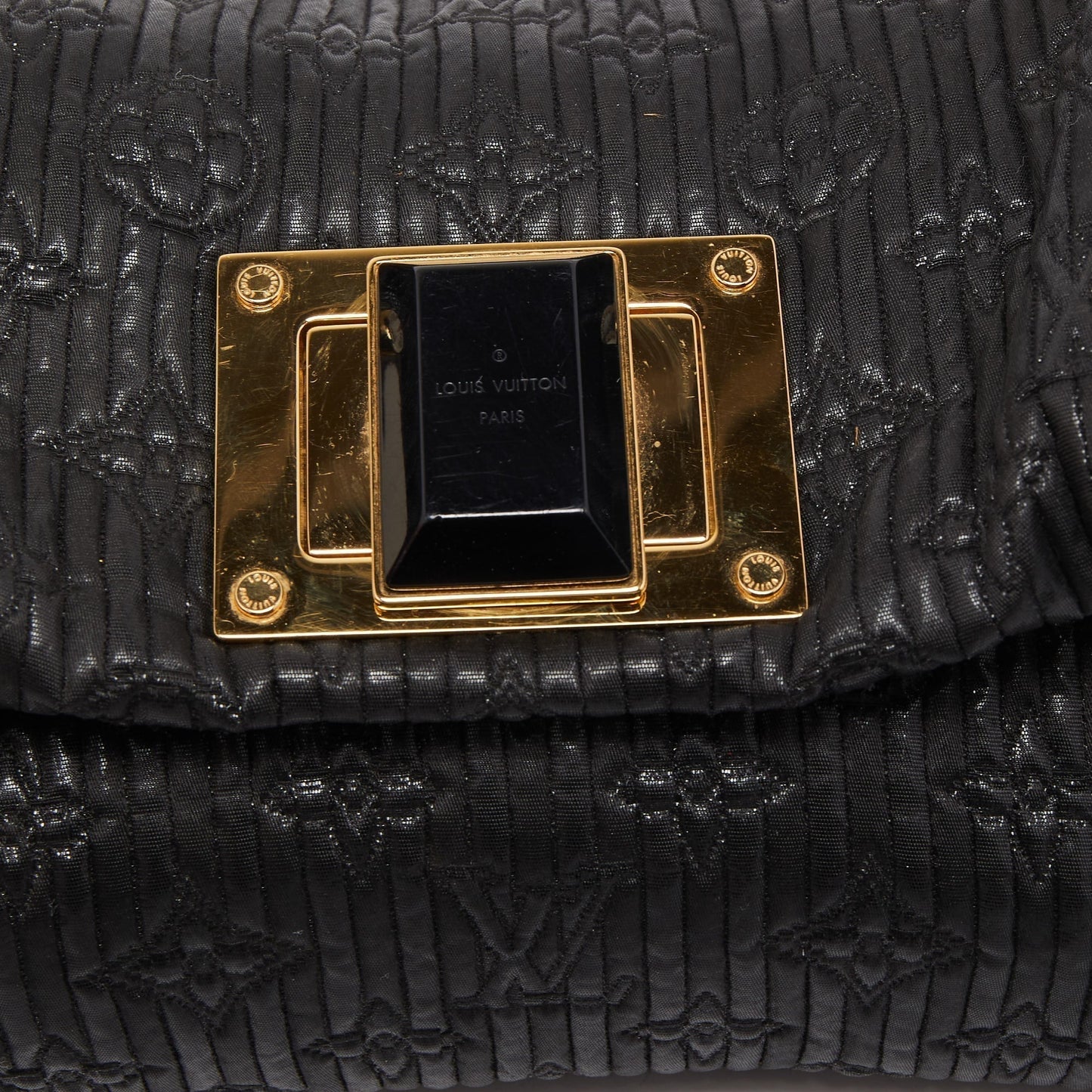 LOUIS VUITTON Black Shimmering Monogram Jacquard Limited Edition Altair Clutch