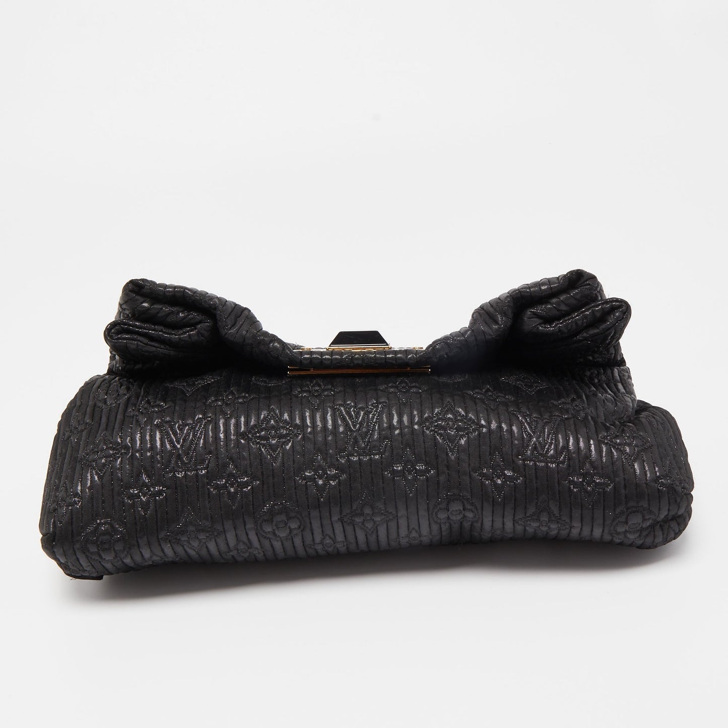 LOUIS VUITTON Black Shimmering Monogram Jacquard Limited Edition Altair Clutch