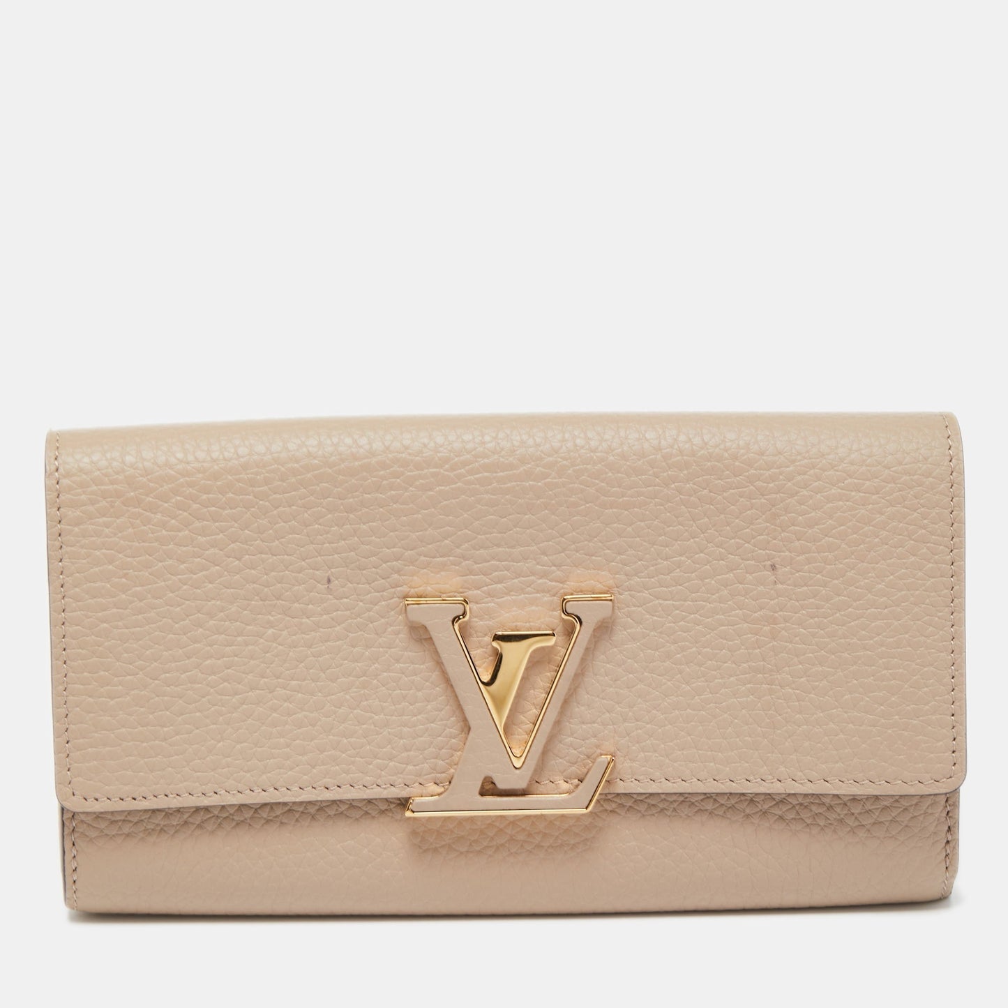 LOUIS VUITTON Galet Taurillion Leather Capucines Wallet