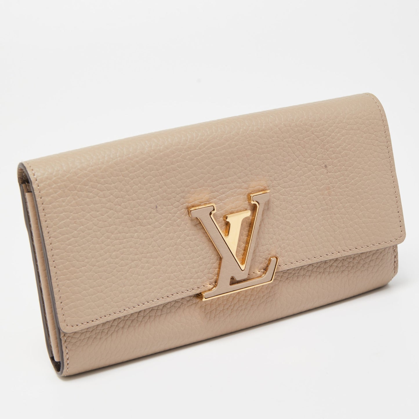 LOUIS VUITTON Galet Taurillion Leather Capucines Wallet