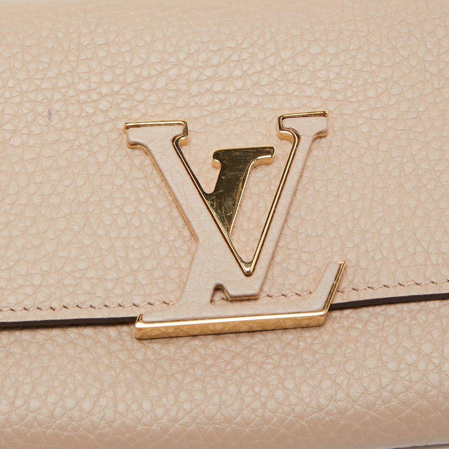 LOUIS VUITTON Galet Taurillion Leather Capucines Wallet