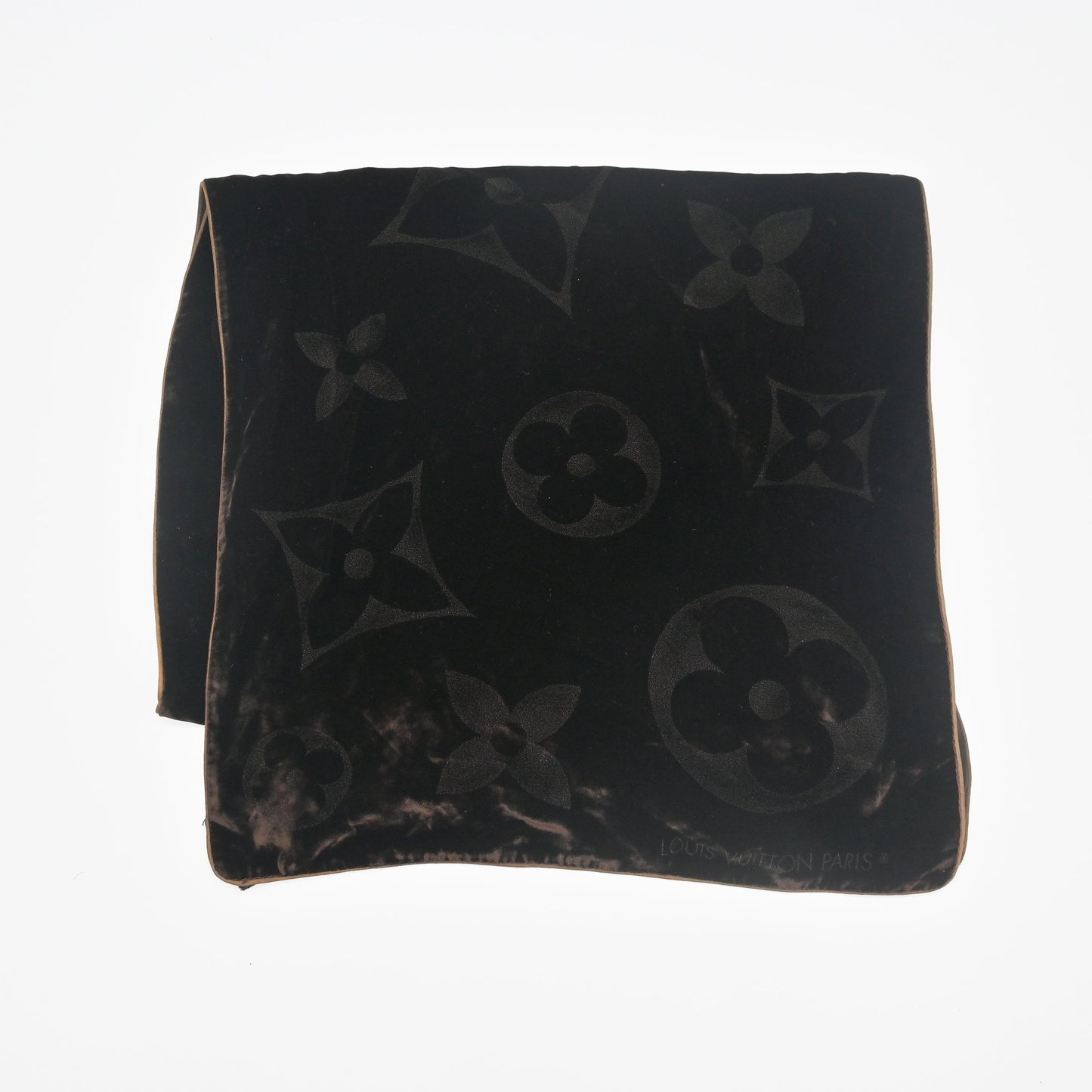 Louis Vuitton Chocolate Brown Velvet Monogram Scarf