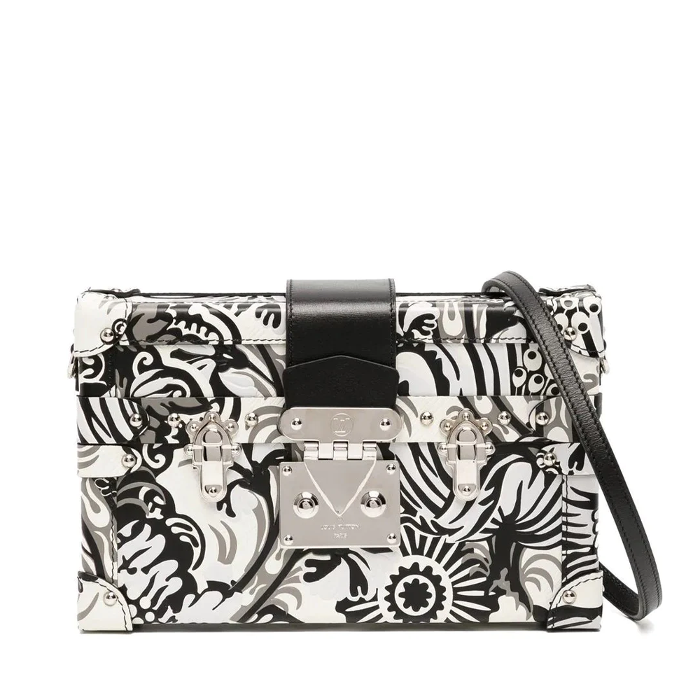 LOUIS VUITTON Floral Print Petite Malle Bag