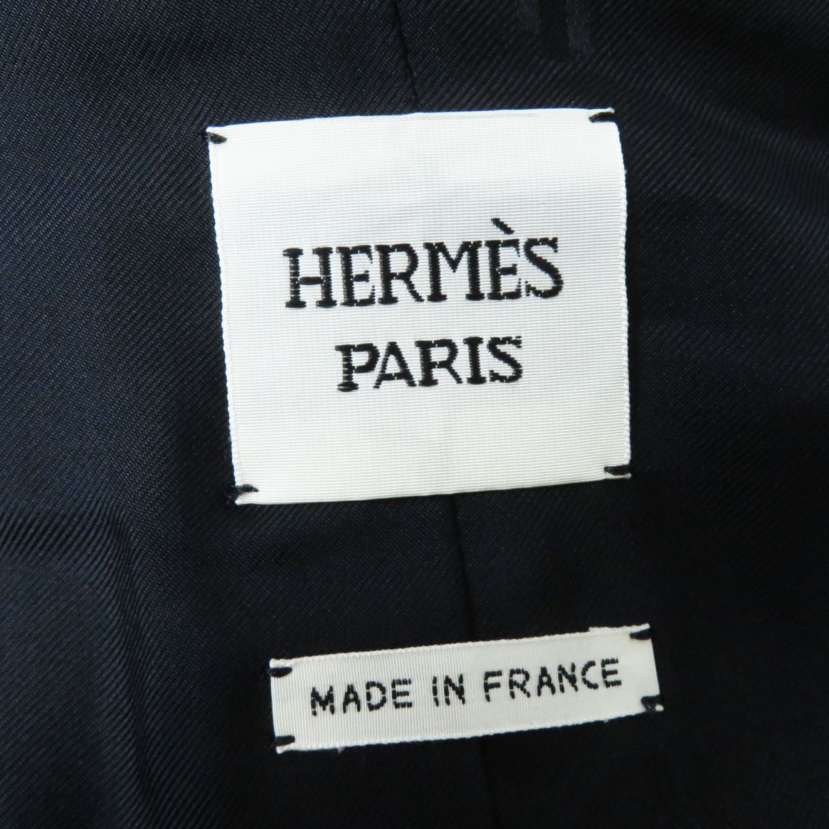 HERMES Duffel coat Outer: 100% wool, Part: Leather, Lining: 65% rayon, Lining: 35% silk, Part: 65% polyester, Part: 35% cotton, Lamb leather black Women 42 Used