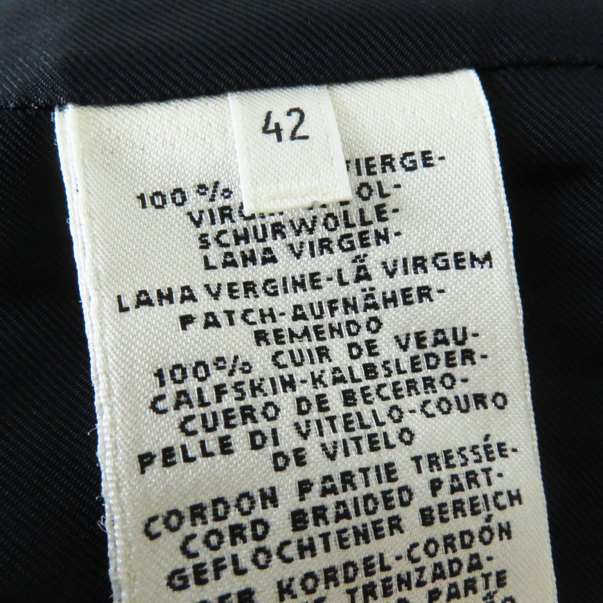 HERMES Duffel coat Outer: 100% wool, Part: Leather, Lining: 65% rayon, Lining: 35% silk, Part: 65% polyester, Part: 35% cotton, Lamb leather black Women 42 Used