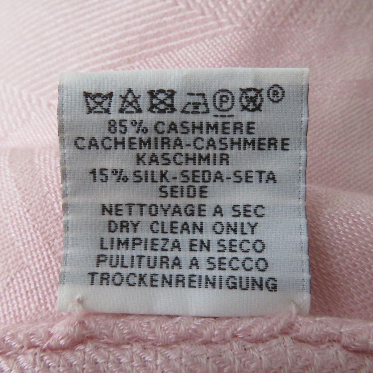 HERMES Stall Main: 85% cashmere, Main: 15% silk Rose Petal (Baby Pink type) Women Used
