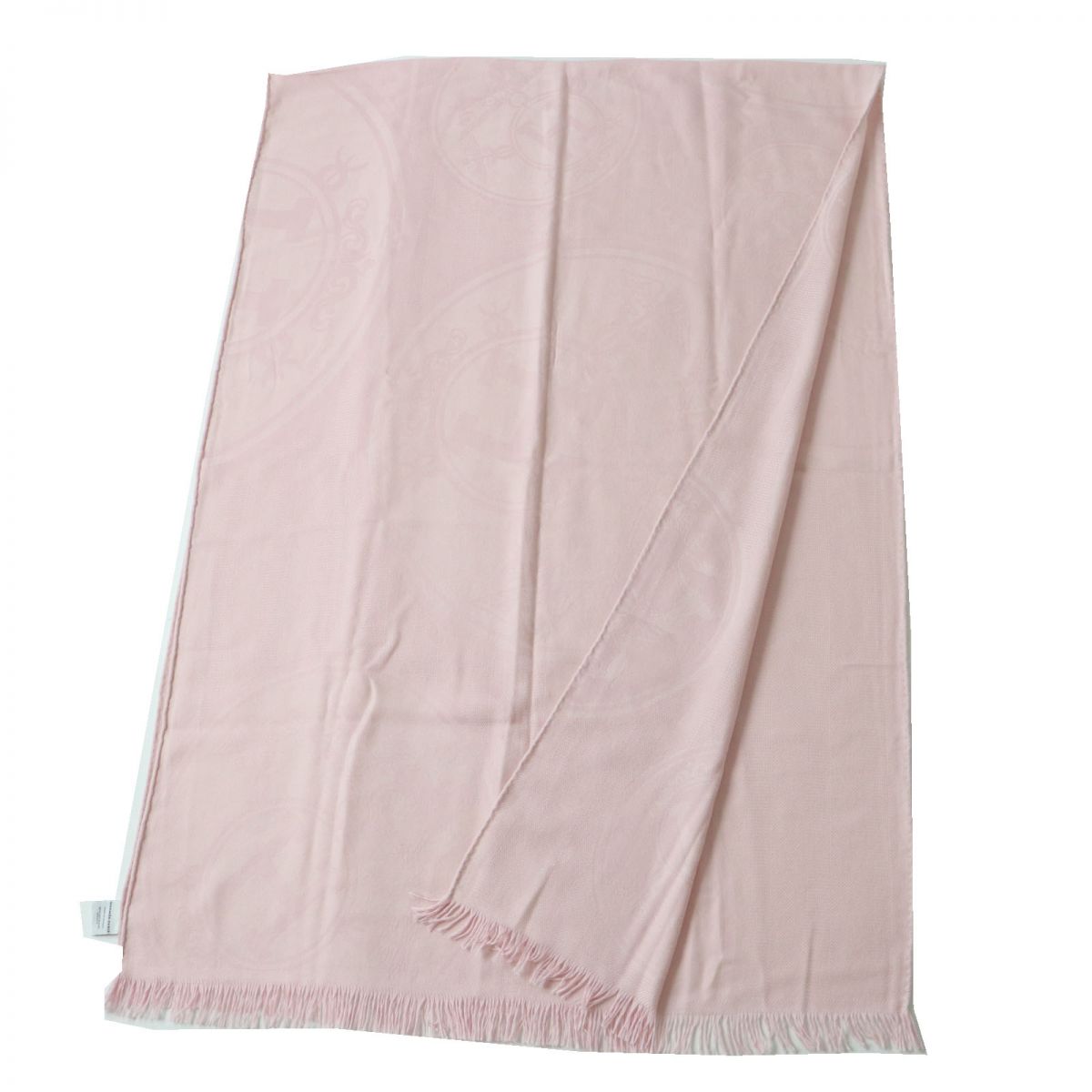 HERMES Stall Main: 85% cashmere, Main: 15% silk Rose Petal (Baby Pink type) Women Used