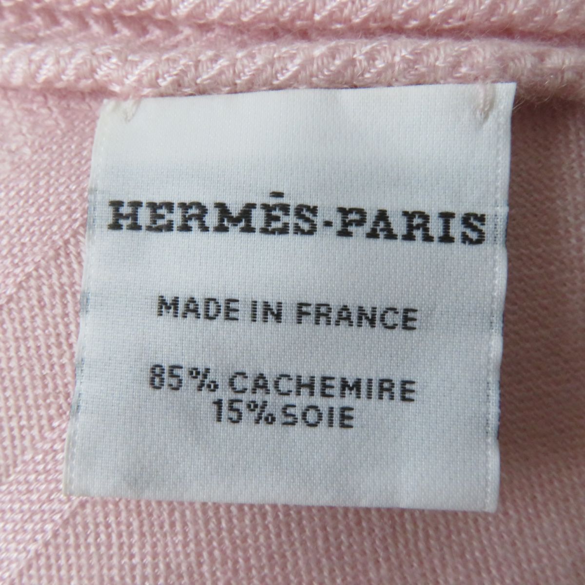 HERMES Stall Main: 85% cashmere, Main: 15% silk Rose Petal (Baby Pink type) Women Used