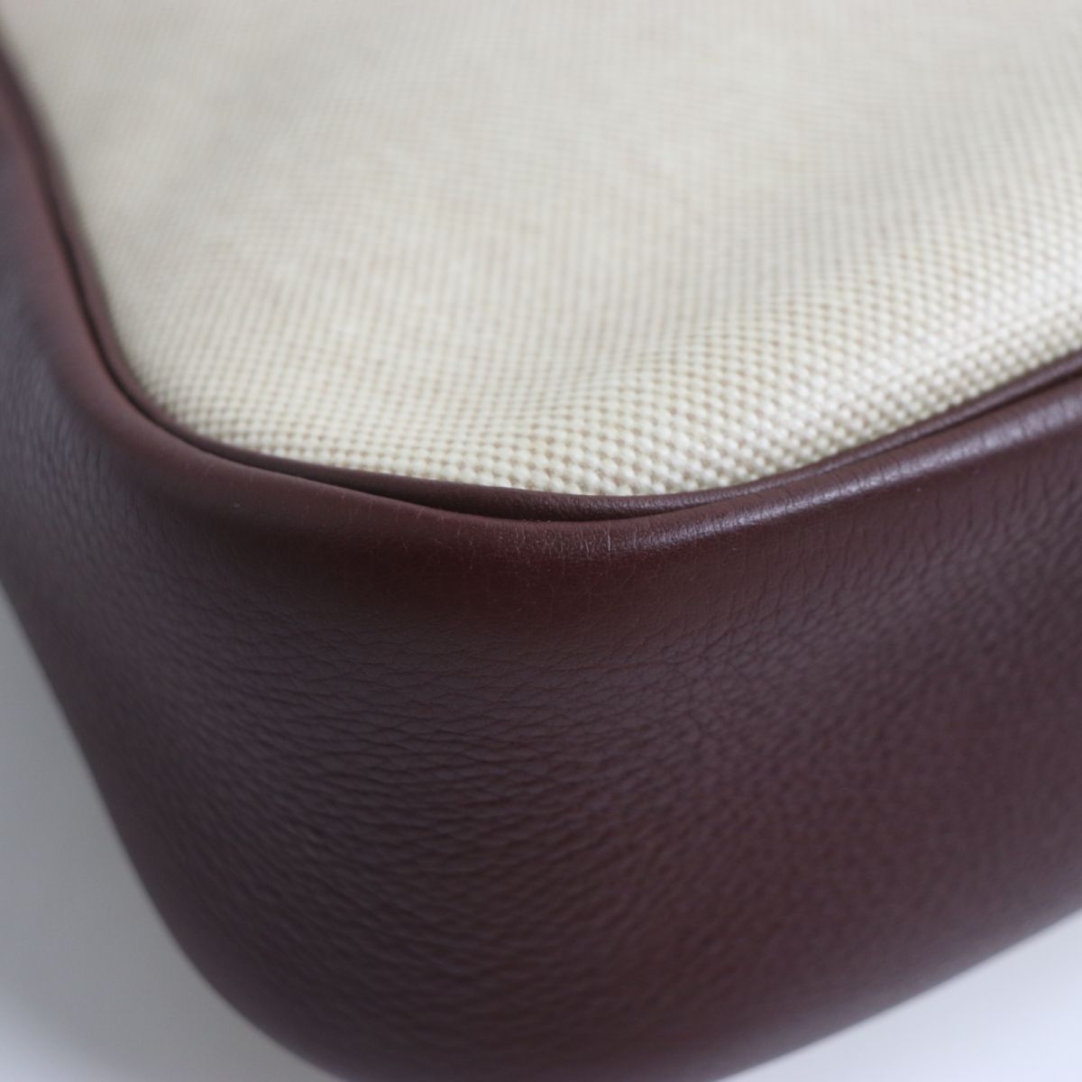 HERMES Shoulder Bag Main: Buffle, Main: Toile H Rouge Ash x Silver Metal Women Used