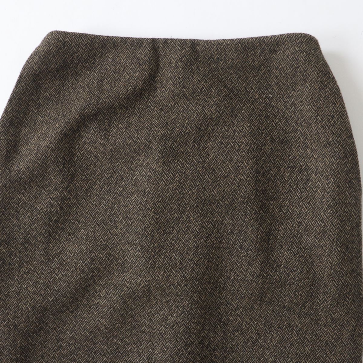 HERMES skirt Outer: 85% wool, Outer: 15% cashmere, Lining: 100% silk Brown x Black type Women 34 Used