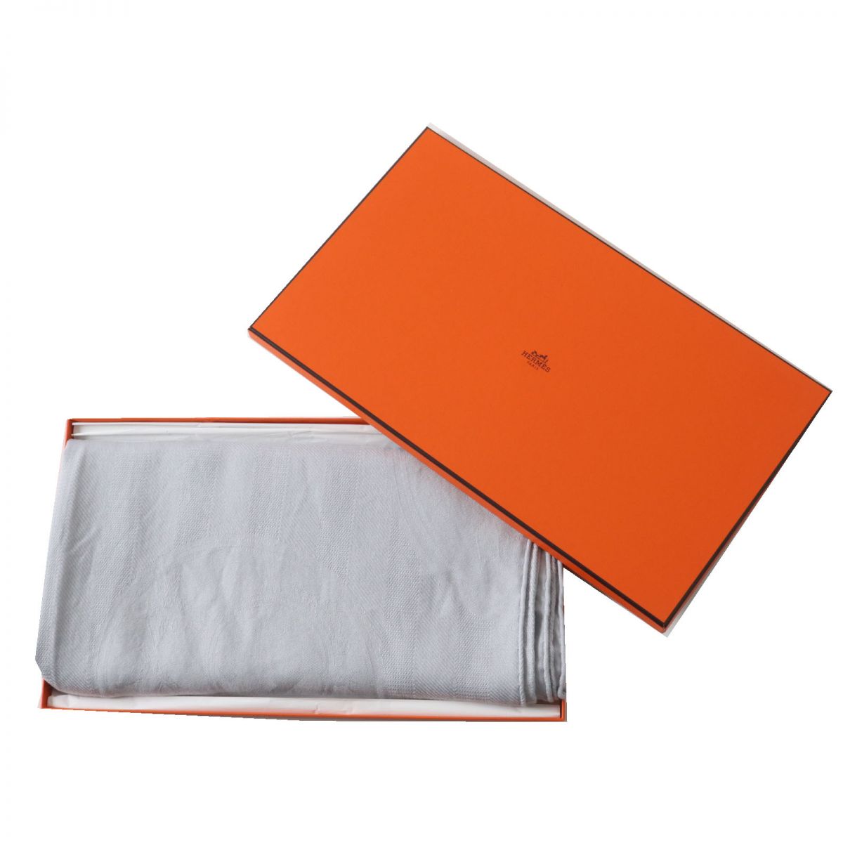 HERMES Stall Main: 85% cashmere, Main: 15% silk Light gray Women Used
