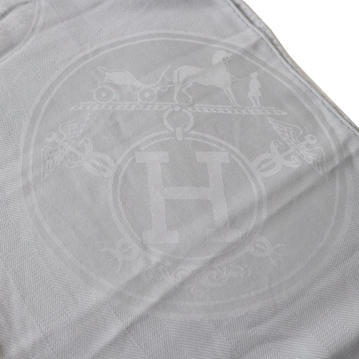 HERMES Stall Main: 85% cashmere, Main: 15% silk Light gray Women Used