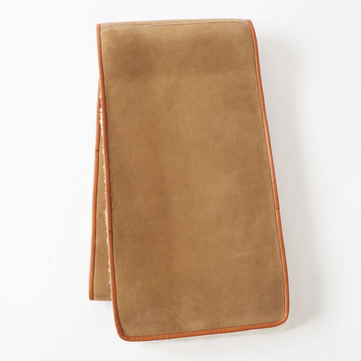 HERMES Scarf Main: Lamb leather Brown Women Used