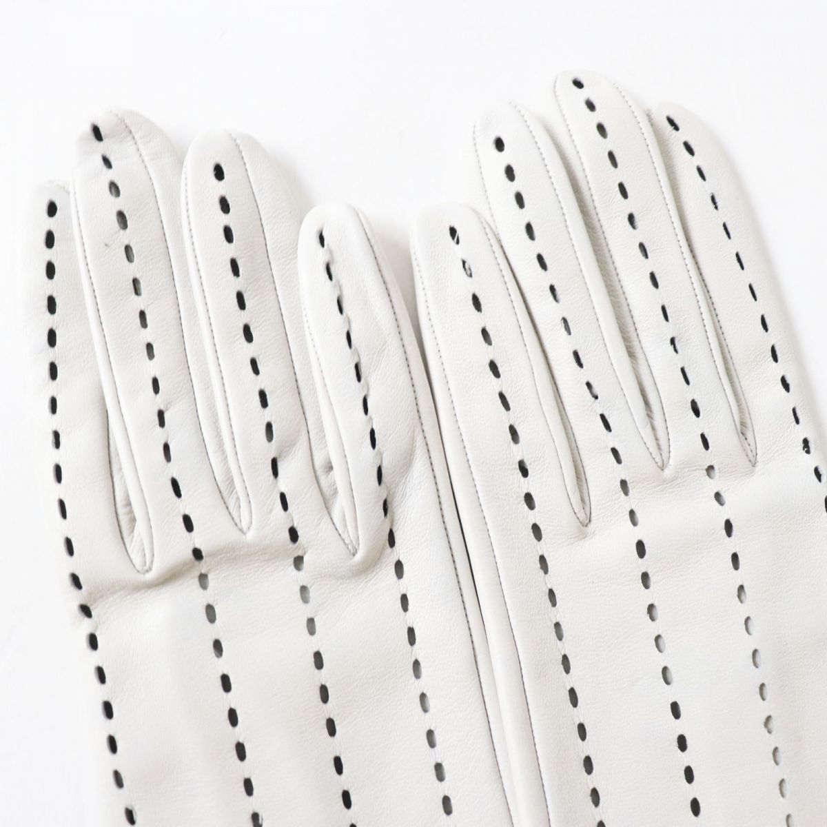HERMES gloves Lamb leather GRIS PERLE 7