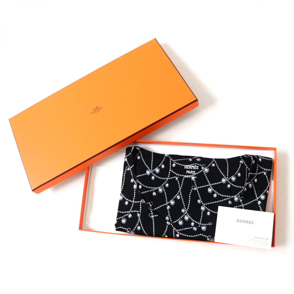HERMES Cut cotton black Tresor de medor 38