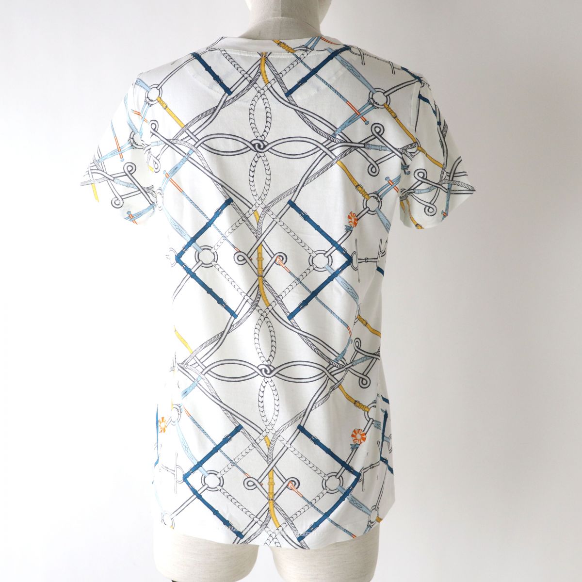 HERMES Short sleeve T-shirt cotton multicolor PARCOURS SANS FAUTE PERFECT COURSE 36