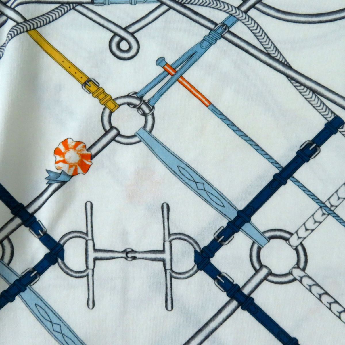 HERMES Short sleeve T-shirt cotton multicolor PARCOURS SANS FAUTE PERFECT COURSE 36