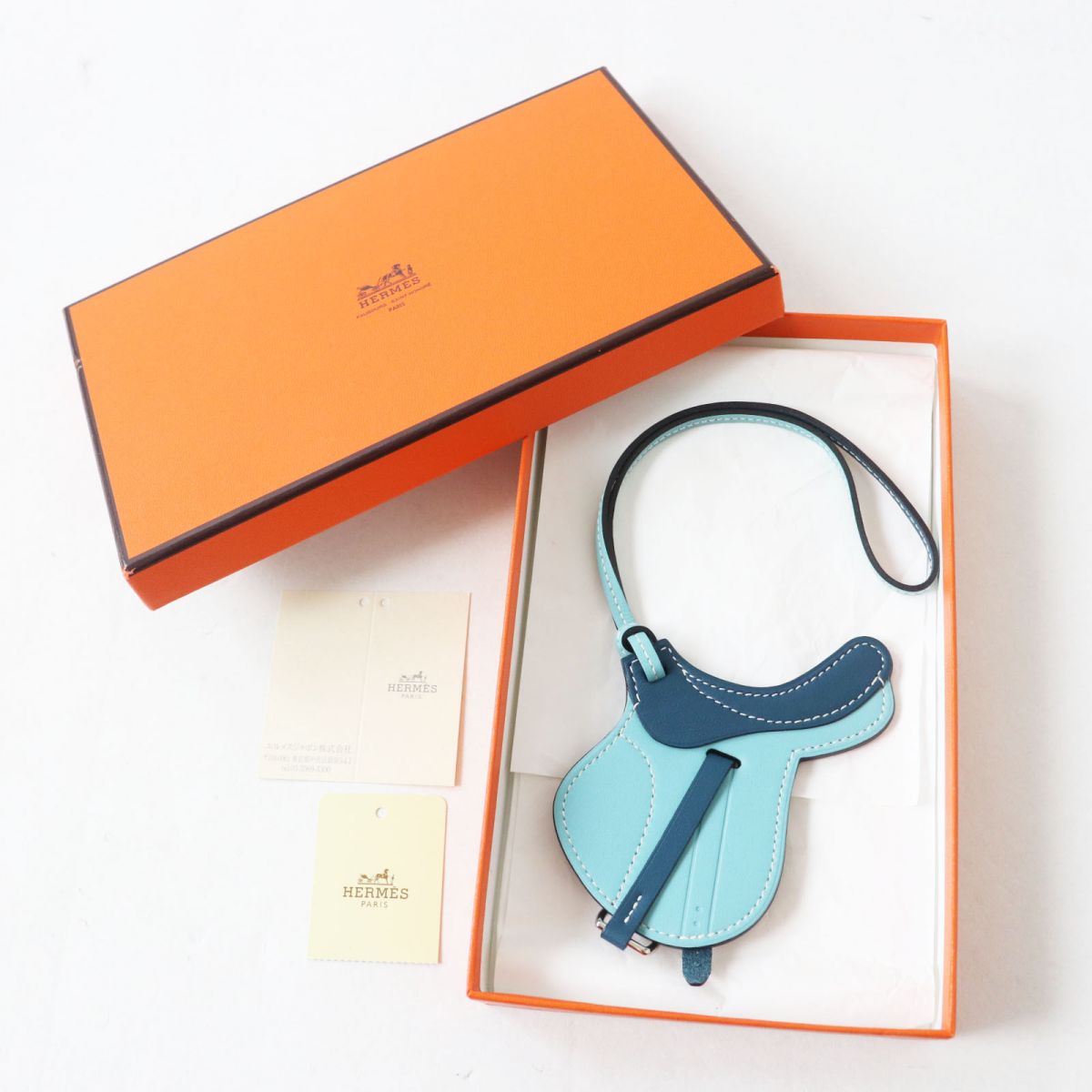 HERMES charm Main: Vaux Swift Blue Atoll/Colvert/SilverMetal Women Used