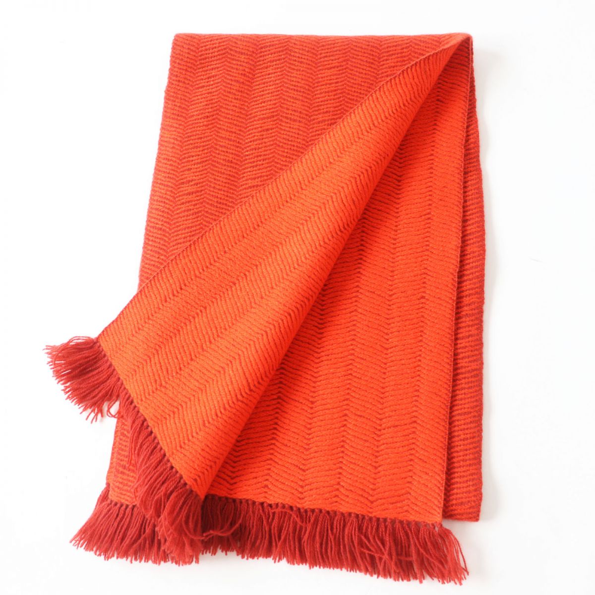 HERMES Scarf Main: 100% cashmere Vermilion Women Used