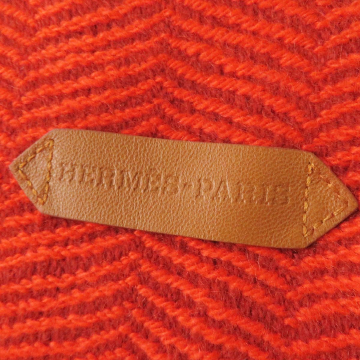 HERMES Scarf Main: 100% cashmere Vermilion Women Used