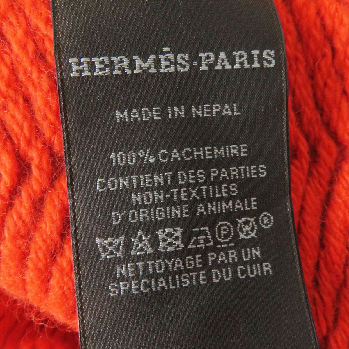 HERMES Scarf Main: 100% cashmere Vermilion Women Used