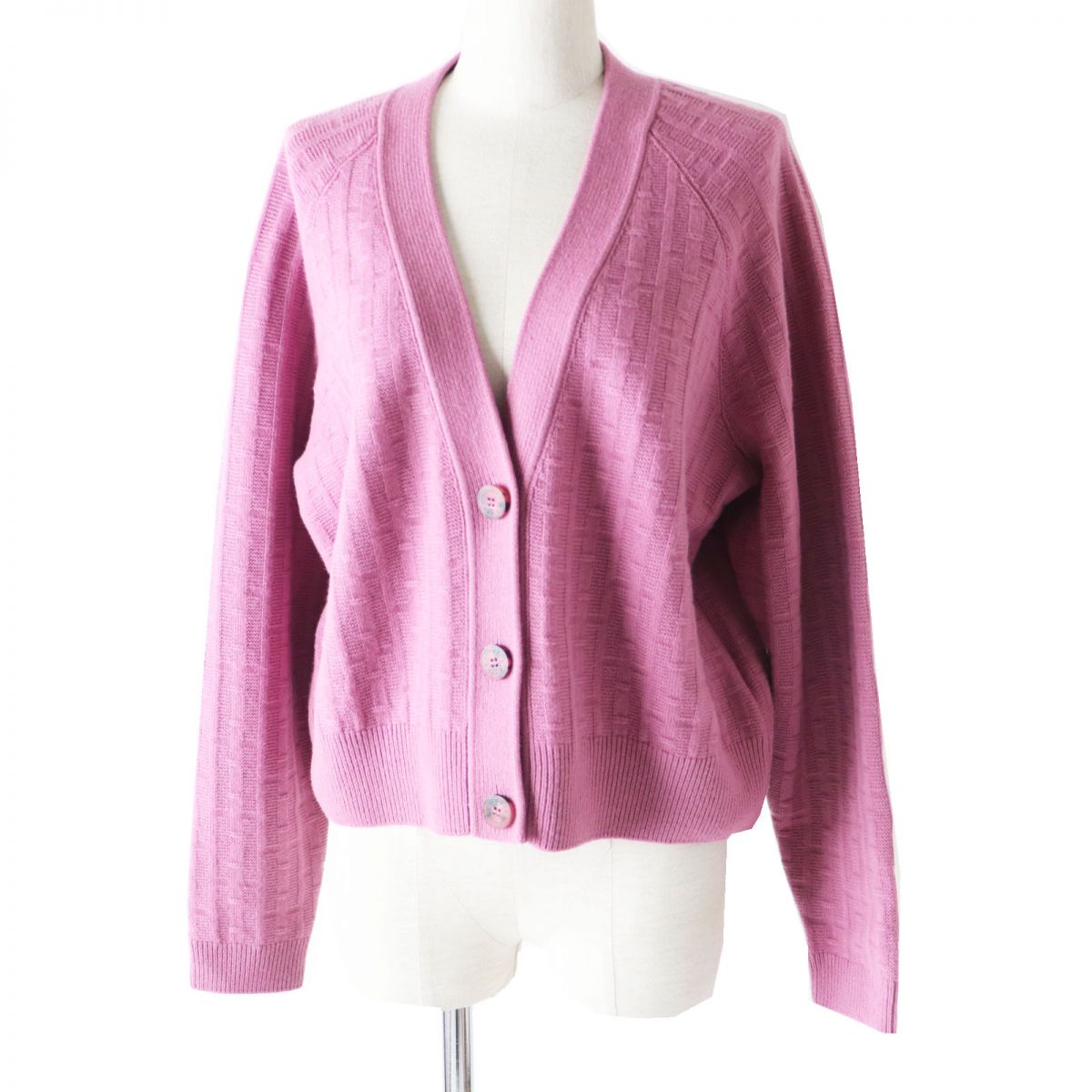 HERMES knit Main: 100% virgin wool Purple pink type Women 38 Used