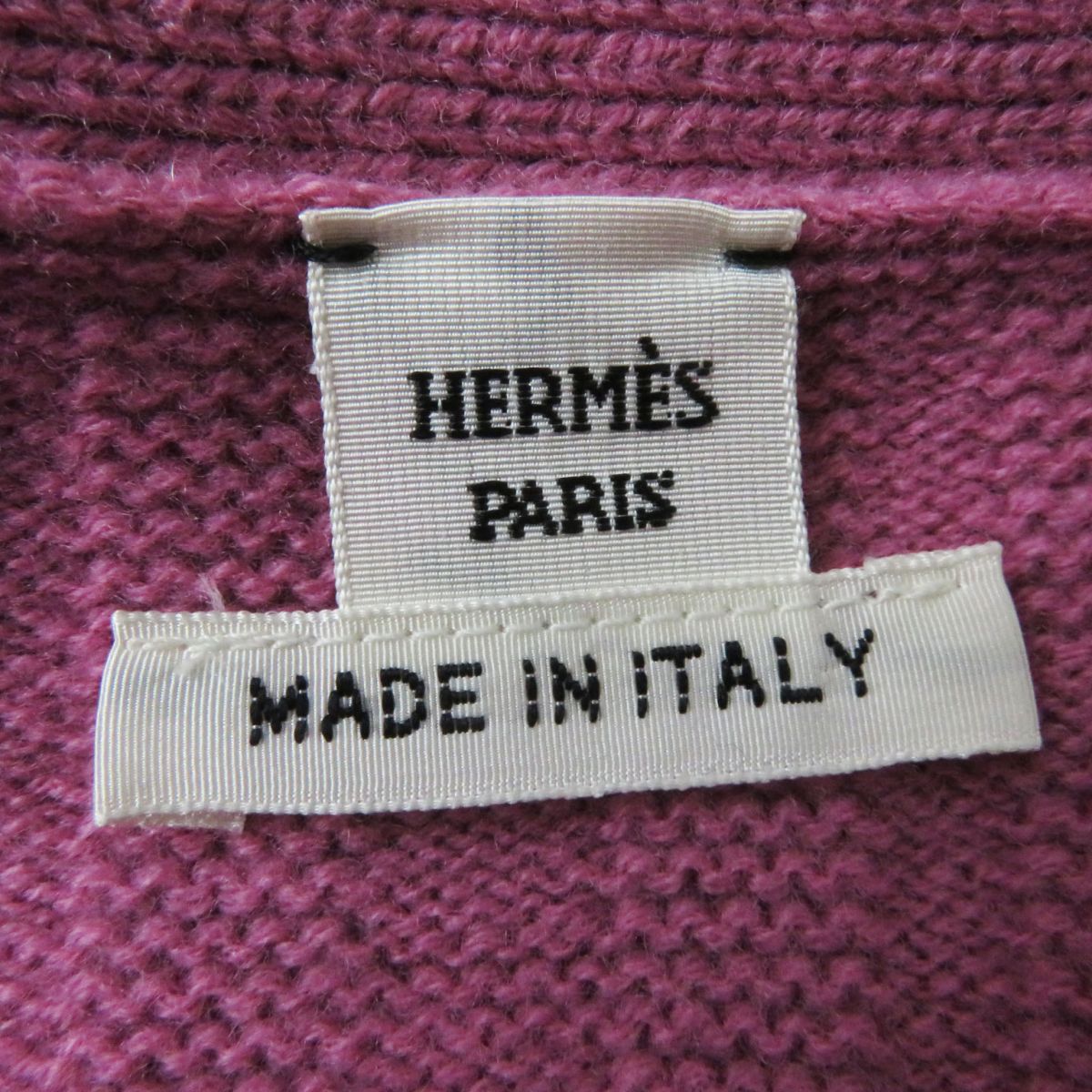 HERMES knit Main: 100% virgin wool Purple pink type Women 38 Used
