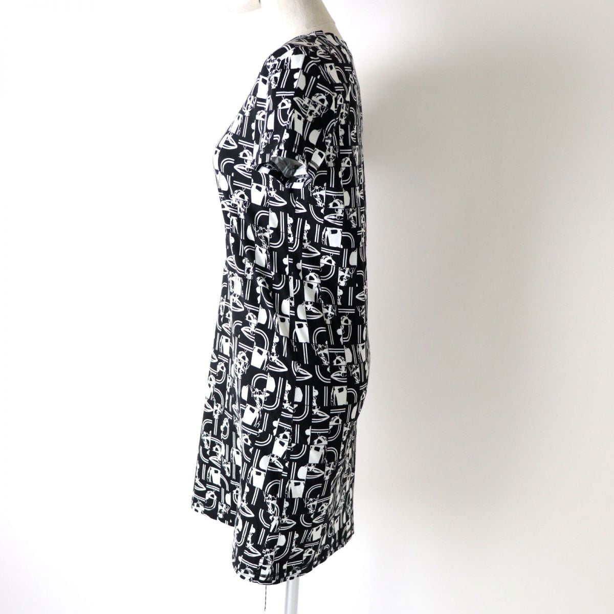 HERMES one piece Main: 100% cotton Black x White BRIDES de GALA en Desordre Ceremonial Bridle Women 34 Used