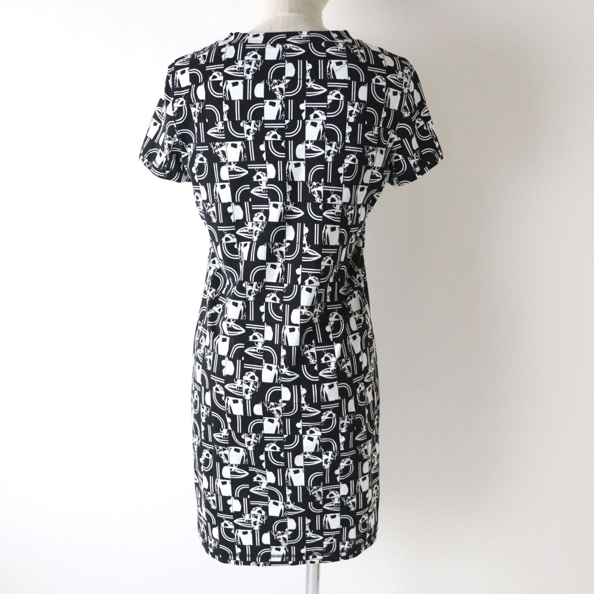 HERMES one piece Main: 100% cotton Black x White BRIDES de GALA en Desordre Ceremonial Bridle Women 34 Used