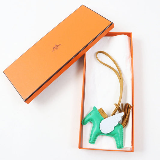 HERMES Bag charm Anyo Miro Mint/Sesame/Blue Brume Rodeo Charm Pegasus PM