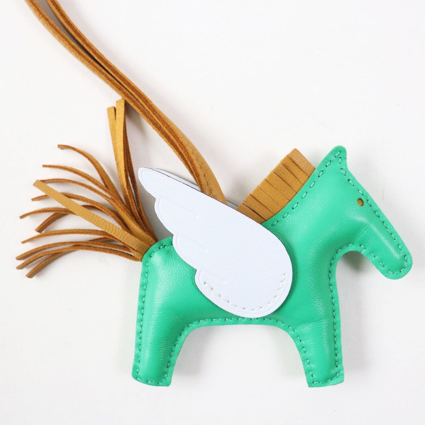 HERMES Bag charm Anyo Miro Mint/Sesame/Blue Brume Rodeo Charm Pegasus PM
