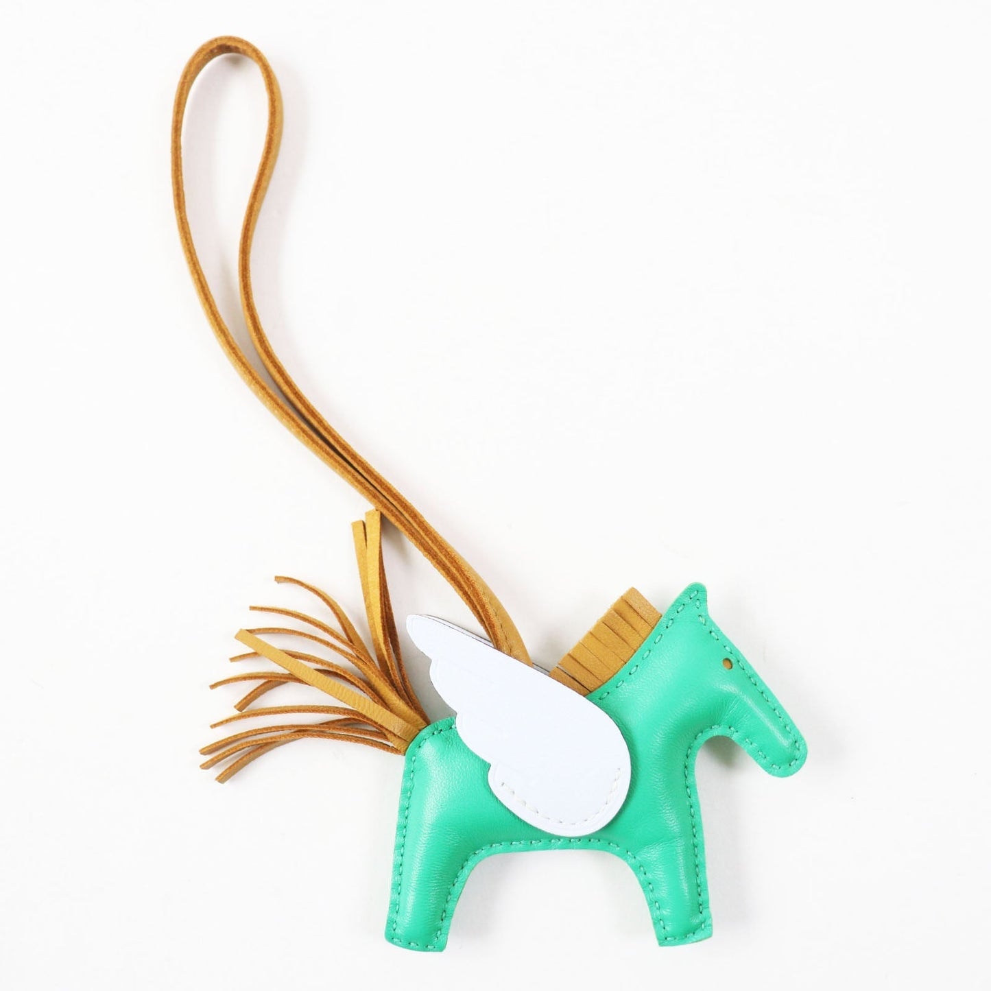 HERMES Bag charm Anyo Miro Mint/Sesame/Blue Brume Rodeo Charm Pegasus PM