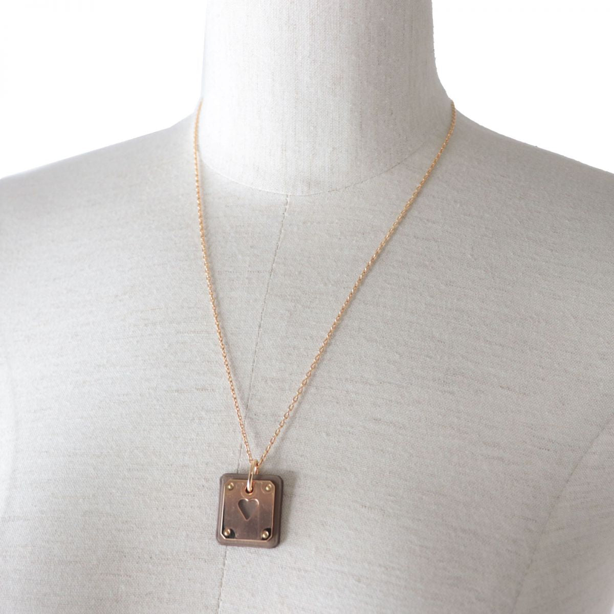 HERMES Necklace Main: Vaux Swift Etoupe x Pink Gold Women Used