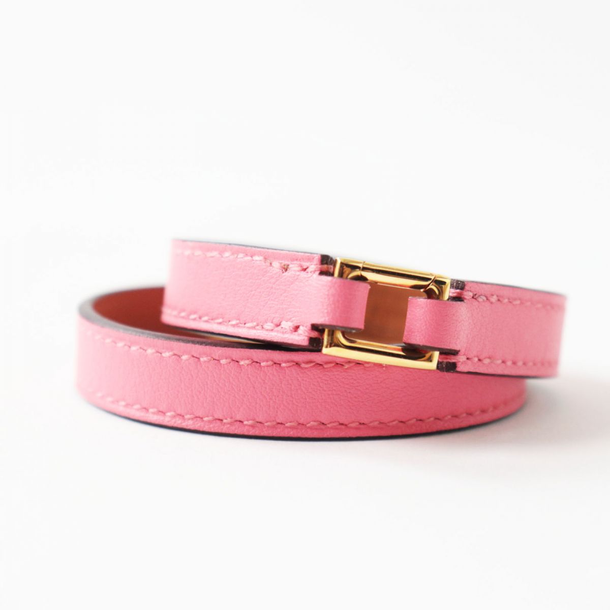 HERMES bracelet Main: Vaux Swift Rose Azare x Gold Metal Women S Used