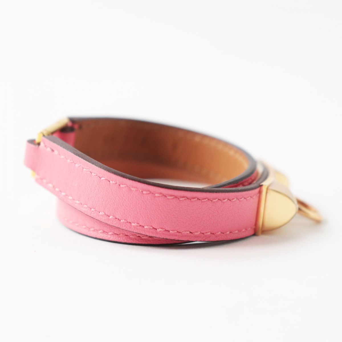 HERMES bracelet Main: Vaux Swift Rose Azare x Gold Metal Women S Used