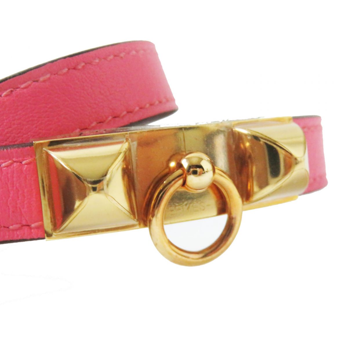 HERMES bracelet Main: Vaux Swift Rose Azare x Gold Metal Women S Used