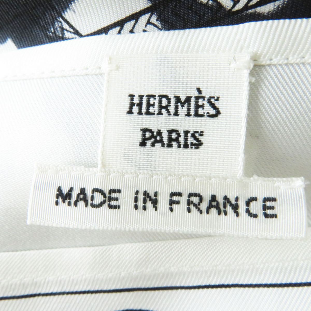 HERMES setup silk Black x white<br> Cliquetis Tattoo Aquarelle