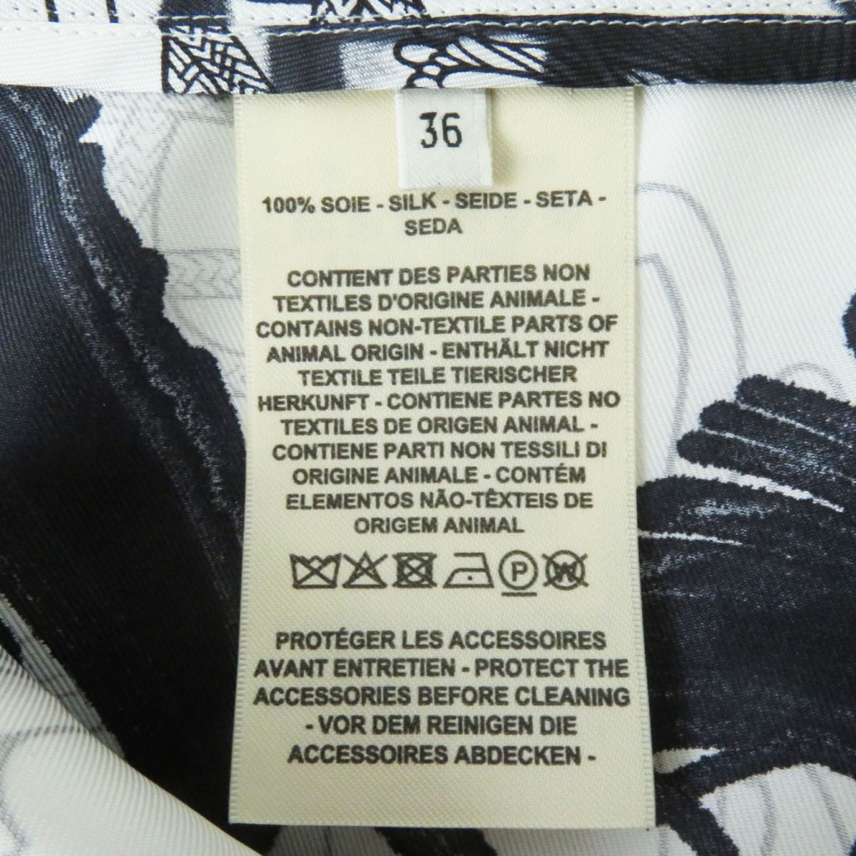 HERMES setup silk Black x white<br> Cliquetis Tattoo Aquarelle
