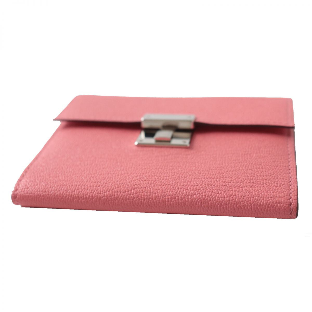 HERMES name card holder Main: Chevre Rose Extreme x Silver Metal Women Used