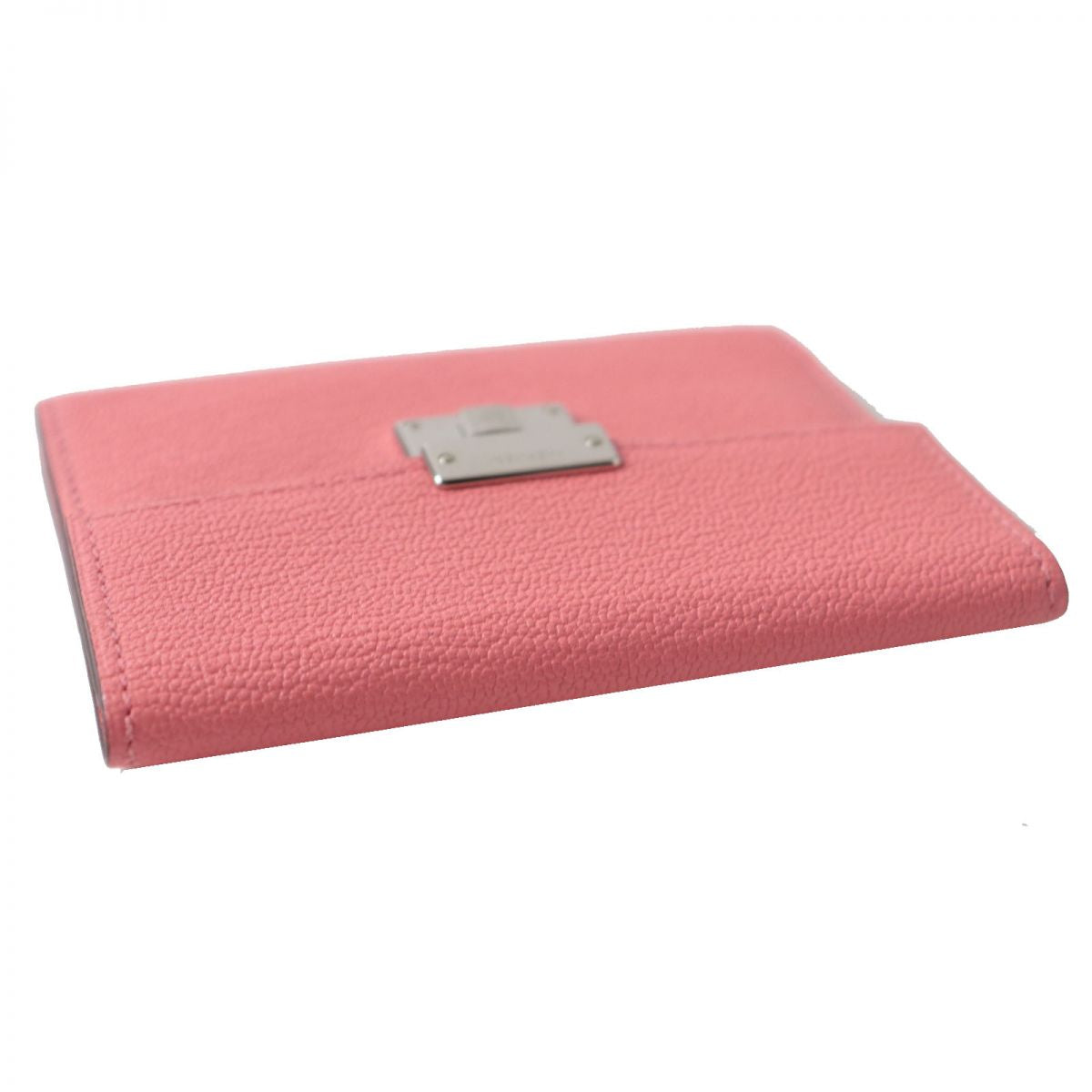 HERMES name card holder Main: Chevre Rose Extreme x Silver Metal Women Used