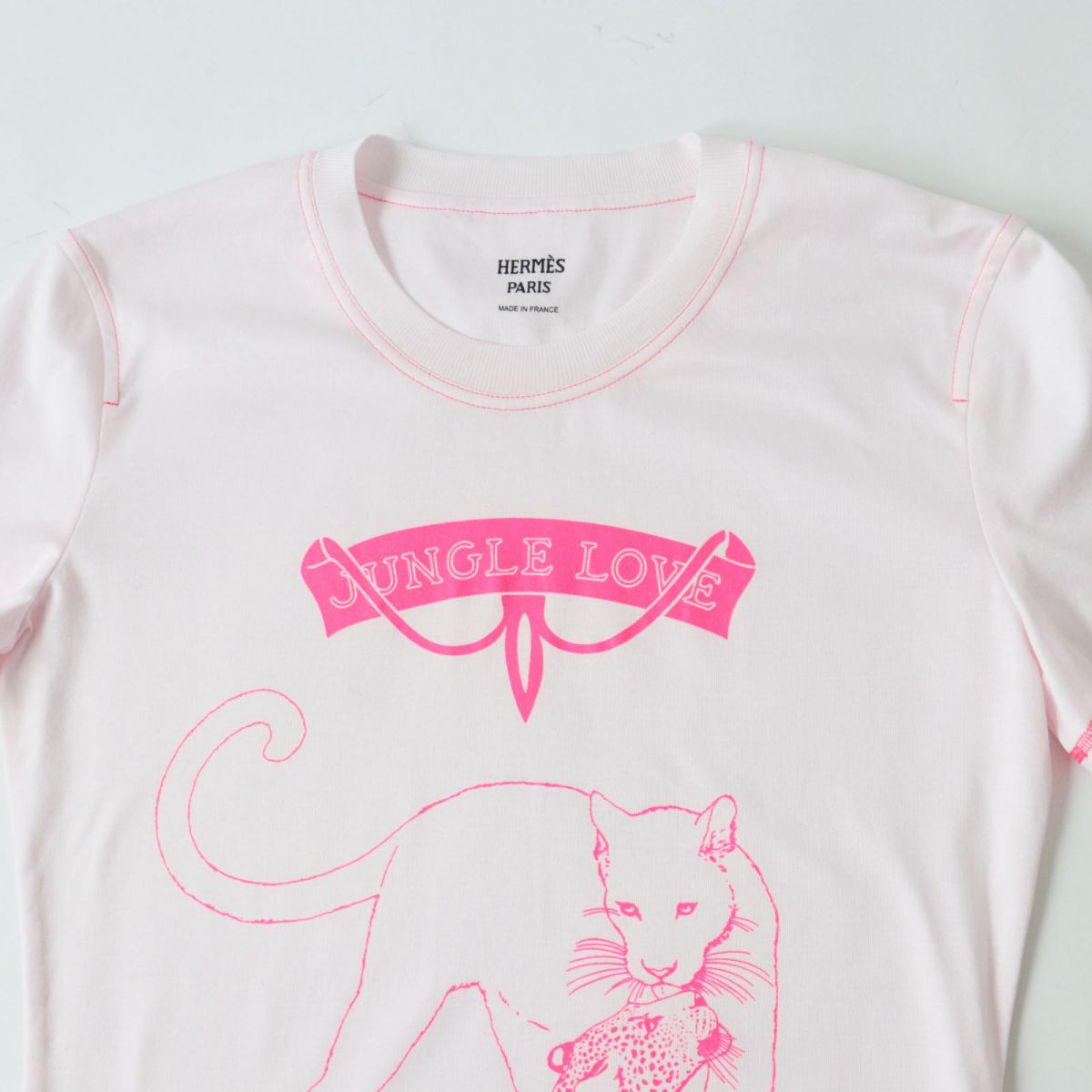 HERMES Cut cotton Baby pink Jungle love 34