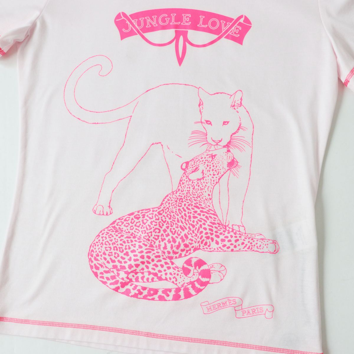 HERMES Cut cotton Baby pink Jungle love 34